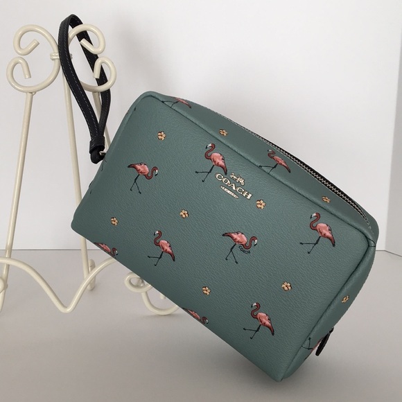 Coach Flamingo Print Cosmetic Case - Picture 2 of 8